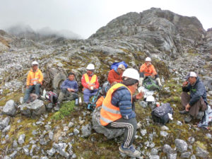 Wegsicherung in Nepal Pause der Arbeiter